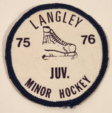 1975-76 Langley Minor Hockey Mid Juv. Embroidered Fabric Patch Badge