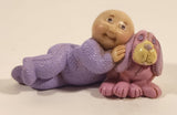 Vintage 1984 OAA Cabbage Patch Kids Baby with Pink Dog 2 1/2" PVC Toy Figure