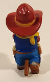 Vintage 1984 OAA Cabbage Patch Kids Boy in Cowboy Costume Riding Stick Horse 2 3/4" PVC Toy Figure