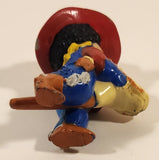 Vintage 1984 OAA Cabbage Patch Kids Boy in Cowboy Costume Riding Stick Horse 2 3/4" PVC Toy Figure