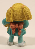 Vintage 1984 OAA Cabbage Patch Kids Girl in Yellow Dress Lick Spoon Holding Bowl 2 3/8" PVC Toy Figure