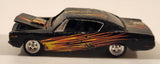 1998 Playing Mantis Johnny Lightning Street Freaks 1970 AMC Rebel Machine Black with Flames Die Cast Toy Car Vehicle with Opening Hood