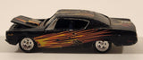 1998 Playing Mantis Johnny Lightning Street Freaks 1970 AMC Rebel Machine Black with Flames Die Cast Toy Car Vehicle with Opening Hood