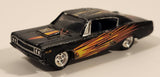 1998 Playing Mantis Johnny Lightning Street Freaks 1970 AMC Rebel Machine Black with Flames Die Cast Toy Car Vehicle with Opening Hood
