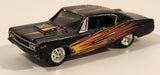 1998 Playing Mantis Johnny Lightning Street Freaks 1970 AMC Rebel Machine Black with Flames Die Cast Toy Car Vehicle with Opening Hood