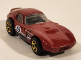 2012 Hot Wheels Shelby Cobra Daytona Coupe Maroon Dark Red Die Cast Toy Car Vehicle