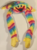 Poppy Playtime Dangling Rainbow Huggy Wuggy 21" Plush Character Hat Cap with Squeeze Moving Ears