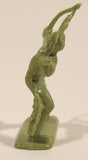 Native Indian Warrior with Bow and Arrow Green 2" Tall Plastic Toy Figure