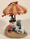 2014 Disney Frozen Olaf Chillin' In The Sunshine On The Beach Drinking Under An Umbrella 5/8" Resin Hanging Figure