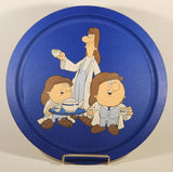 1980s Tetley Tea Gaffer, Tea Folk, and Sidney Blue 13" Tin Metal Beverage Serving Tray