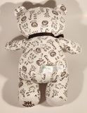 Little Me Safari White and Brown Animal Print Teddy Bear 10" Stuffed Plush Toy