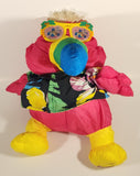 1987 Fisher Price Puffalump Wild Pink Toucan Parrot with Sunglasses 15" Stuffed Plush Toy