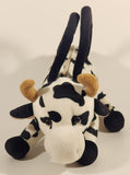 Black and White Cow 12" Stuffed Plush Toy Zipper Bag Purse