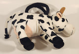 Black and White Cow 12" Stuffed Plush Toy Zipper Bag Purse