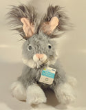 Celebrate Grey and White Bunny Rabbit 14" Stuffed Plush Toy with Tags