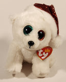2019 TY Beanie Babies Oslo The White Polar Bear with Red Glitter Santa Hat 6" Stuffed Plush Toy with Tag