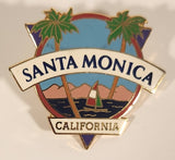 Santa Monica California Palm Trees Sail Boat Ocean Enamel Metal Lapel Pin