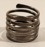 Chunky Spiral Sterling Silver Look Stainless Steel Ring