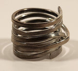 Chunky Spiral Sterling Silver Look Stainless Steel Ring