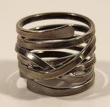 Chunky Spiral Sterling Silver Look Stainless Steel Ring