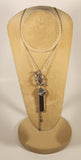 Clin D' Oeil Cancer Ribbon Flower Design Rhinestone Center 28" Chain Necklace