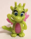 2017 Kinder Surprise The Dragons Of Elements Safiras Green and Pink 1 5/8" Plastic Toy Figure