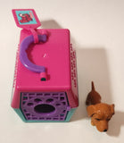 Kidsmania Puppy Love Dog Daschund 1 1/4" Plastic Toy Figure and Dog House Carrier