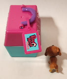 Kidsmania Puppy Love Dog Daschund 1 1/4" Plastic Toy Figure and Dog House Carrier
