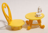 2015 Kinder Maxi Hello Kitty Tea Break Yellow Chair and Table with Tea Set Plastic Toy Dollhouse Furniture