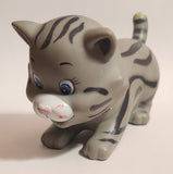 Rare Grey Striped Cat Simba 5" Hard Rubber Toy Figure