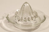 Vintage 1940s Lemon Hand Juicer Reamer Depression Glass Bowl with Handle and Pour Spout