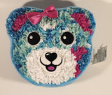 2017 Plush Craft Blue Bear with Pink Bow 9 1/2" Stuffed Plush Toy