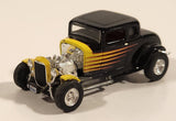 Rare 2000 RV-MM LLC Road Signatures Show Rodz 1932 Ford 3-Window Coupe Black and Yellow Die Cast Toy Car Vehicle with Rubber Tires