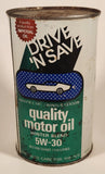 Vintage 1970s Imperial Oil Drive 'N Save Quality Motor Oil Winter Blend 5W-30 One Quart 1.14L Metal Can FULL