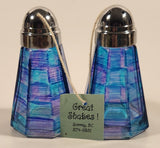Great Shakes Blue and Purple Glass Salt and Pepper Shaker Set