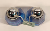 Great Shakes Blue and Purple Glass Salt and Pepper Shaker Set