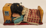 Vintage 1950 Marx Linemare Co. Inc. Line Mar Toys Bear in Bed Tin Toy For Parts
