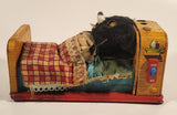 Vintage 1950 Marx Linemare Co. Inc. Line Mar Toys Bear in Bed Tin Toy For Parts
