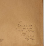 Vintage 1970s Paragon Blue Thistle In Bloom Flower Cross Stitch Large 16 3/4" x 37" Wood Framed Embroidery Wall Art