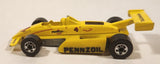 1992 Hot Wheels Thunderstreak Pennzoil Yellow Die Cast Toy Race Car Vehicle