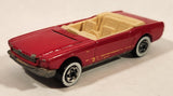 1991 Hot Wheels 1965 Ford Mustang Convertible Dark Red WW Die Cast Toy Car Vehicle - Opening Hood