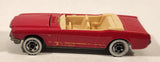 1991 Hot Wheels 1965 Ford Mustang Convertible Dark Red WW Die Cast Toy Car Vehicle - Opening Hood