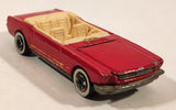 1991 Hot Wheels 1965 Ford Mustang Convertible Dark Red WW Die Cast Toy Car Vehicle - Opening Hood