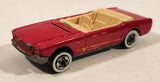 1991 Hot Wheels 1965 Ford Mustang Convertible Dark Red WW Die Cast Toy Car Vehicle - Opening Hood