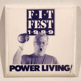 1989 Fit Fest Power Living 2 1/8 x 2 1/8" Pin