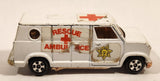 Vintage Unknown Brand Rescue Ambulance White Die Cast Toy Car Vehicle Made in Hong Kong