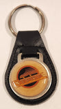 Vintage NHL Vancouver Canucks Ice Hockey Team Logo Black Leather Fob Keyring