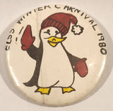1980 ELSS Winter Carnival Penguin 2 1/2" Round Button Pin