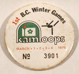 Rare 1979 March 1 2 3 4 Kamloops 1st B.C. Winter Games No. 3901 2 1/4" Round Button Pin
