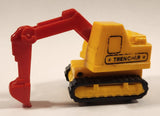 Trencher Excavator Wind Up Yellow and Red Die Cast Toy Construction Vehicle with Rubber Tracks